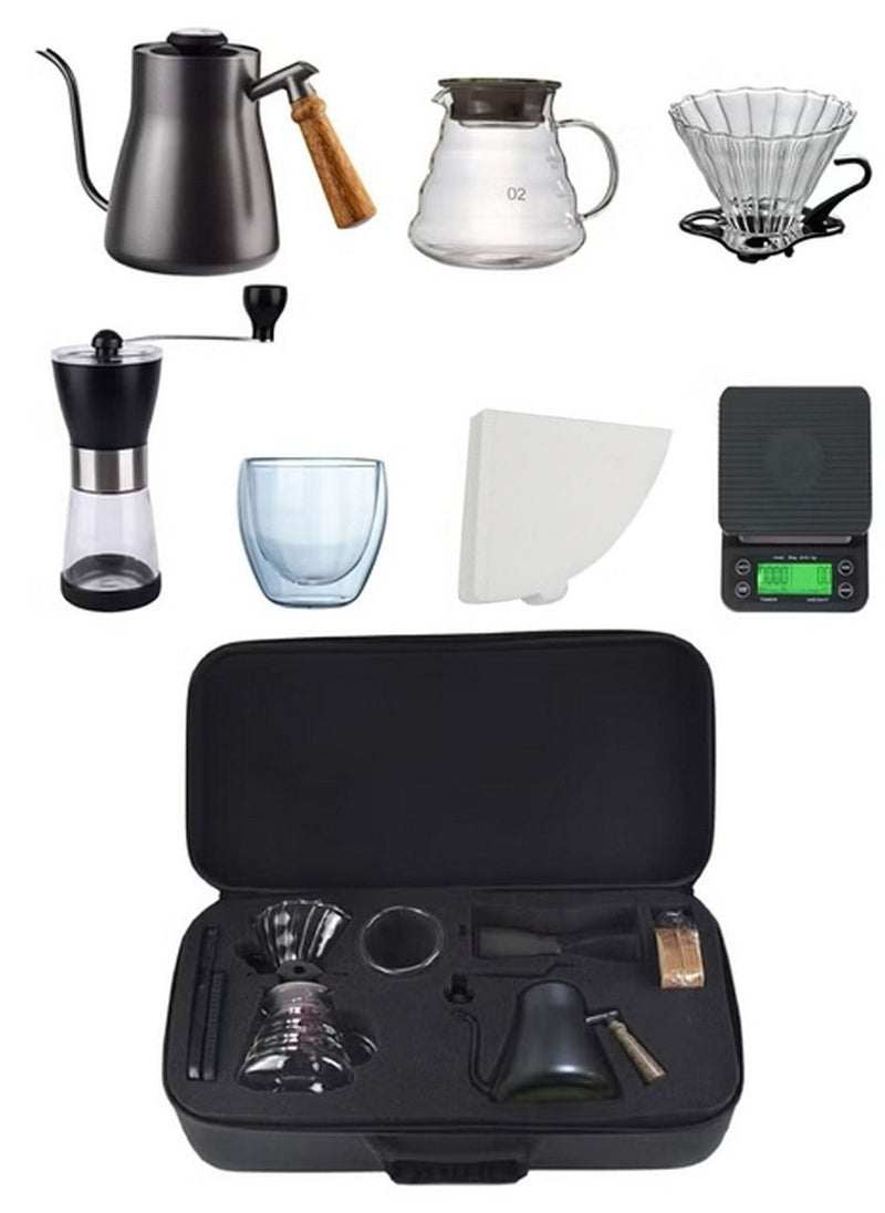 KADRAMA V60 Pour Over Coffee Set, Drip Coffee Maker Set, Hand Brewing Coffee Accessories Kit with Portable Travel Bag 60*30*18cm  - Image 1