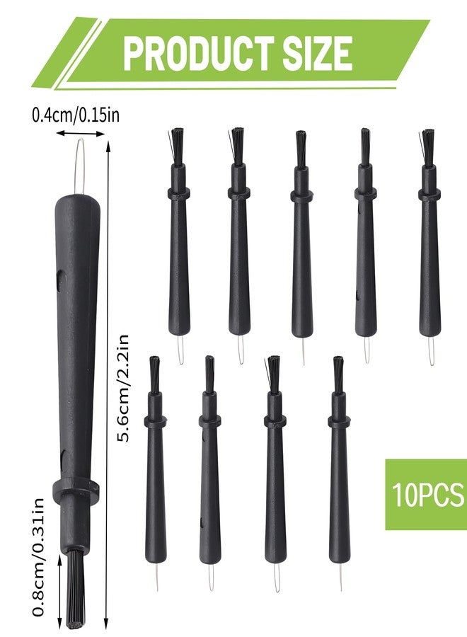 panthra 10 Pieces Hearing Aid Cleaning Brush, Small and Portable, with Wax Loop for Hearing Aid Maintenance and Clean (Black) - Image 2