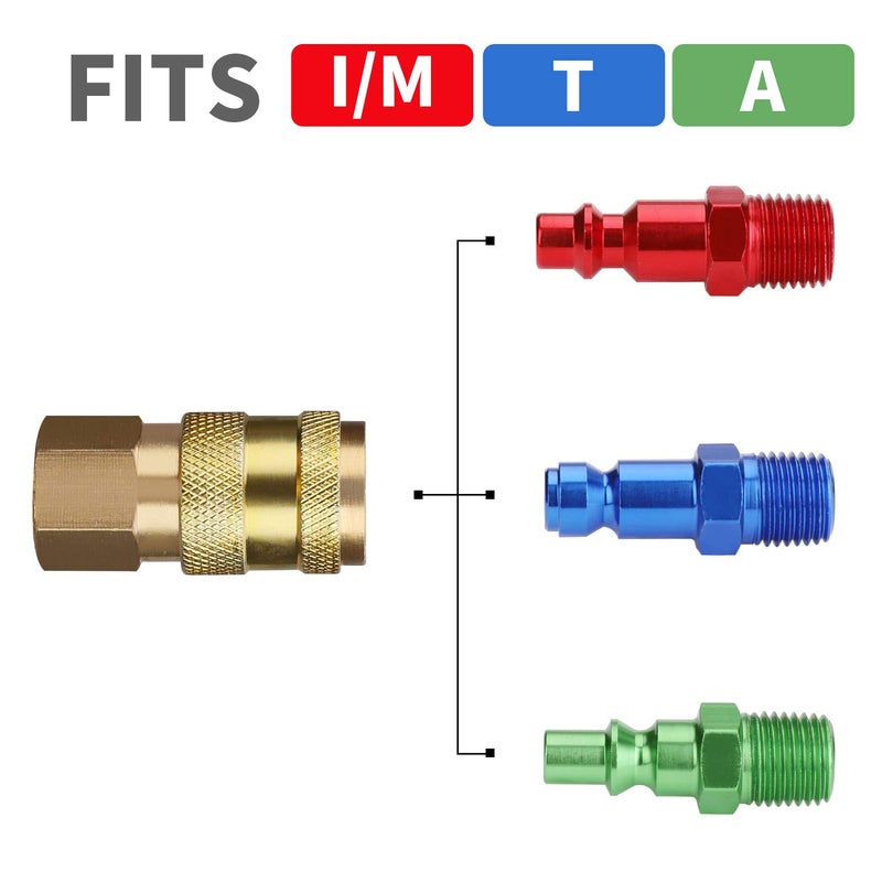 Hromee Air Compressor Hose 3/8 in x 50 ft Hybrid Rubber & PVC Hose with 1/4 in MNPT Swivel End Connector and Quick Universal Industrial Coupler & Plug Kit 300 PSI Yellow - Image 3