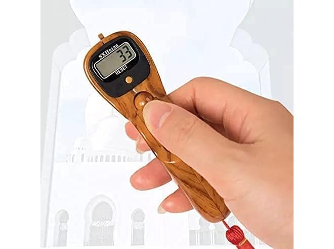 TheMujtaba Digital Tasbeeh Hand Tally Counter Finger Ring Digital Counting Machine Counter Tasbeeh & Jaap mala for Counting Purpose with LED (Pack of 1) (Wood Brown) - Image 2