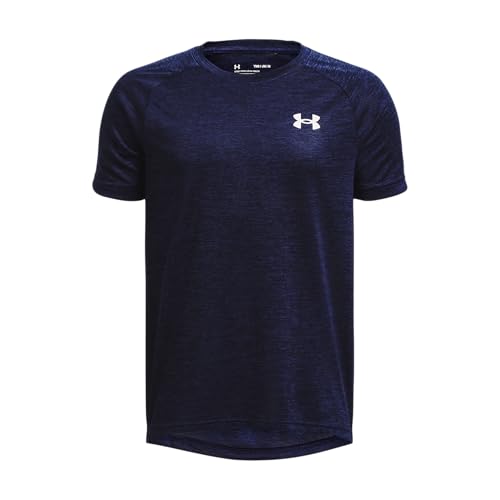 Under Armour Boys Tech 2.0 Short-Sleeve T-Shirt, (410) Midnight Navy / / White, Small - Image 4