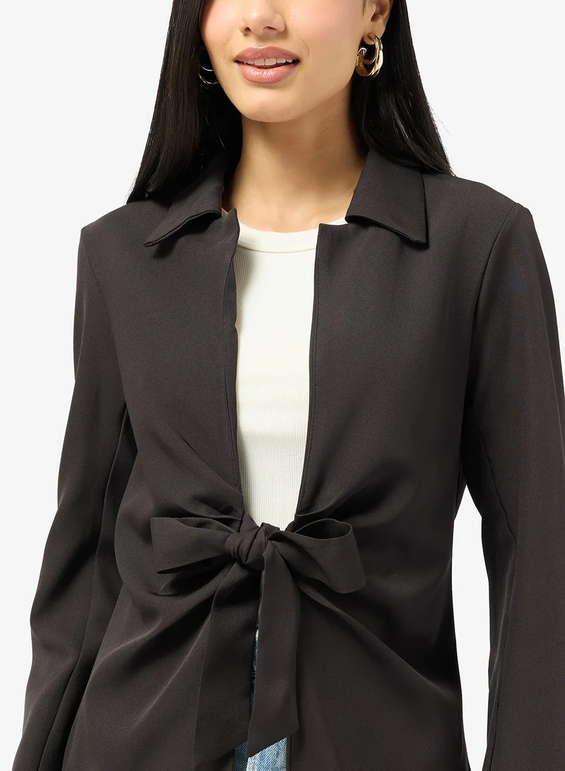 Ginger Collared Cinched Waist Shirt
