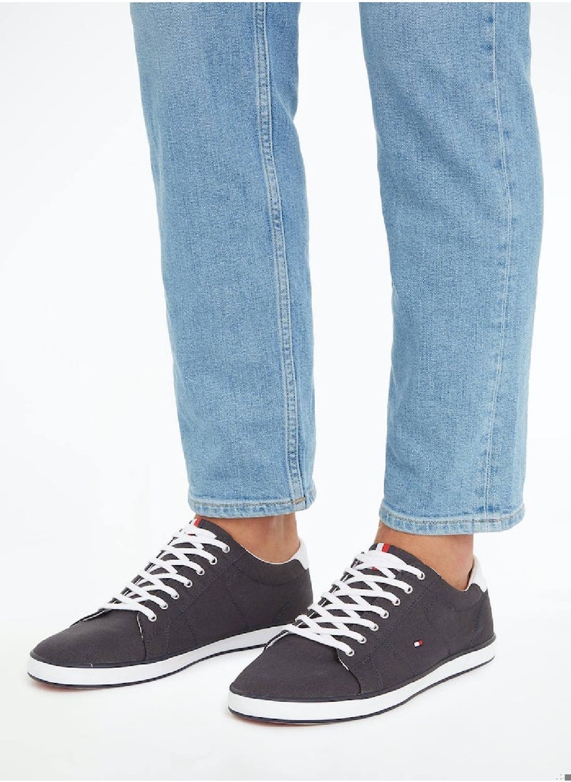 TOMMY HILFIGER - Men's Canvas Lace Up Trainers Sneakers, Navy - Image 1