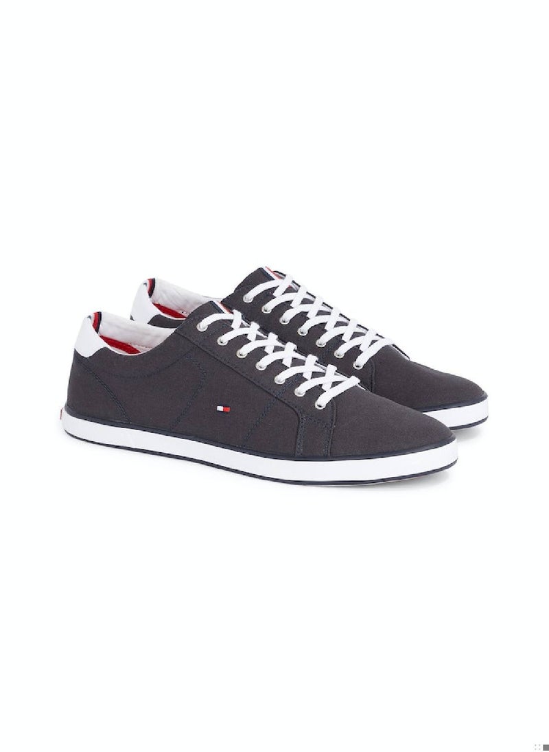 TOMMY HILFIGER - Men's Canvas Lace Up Trainers Sneakers, Navy - Image 1