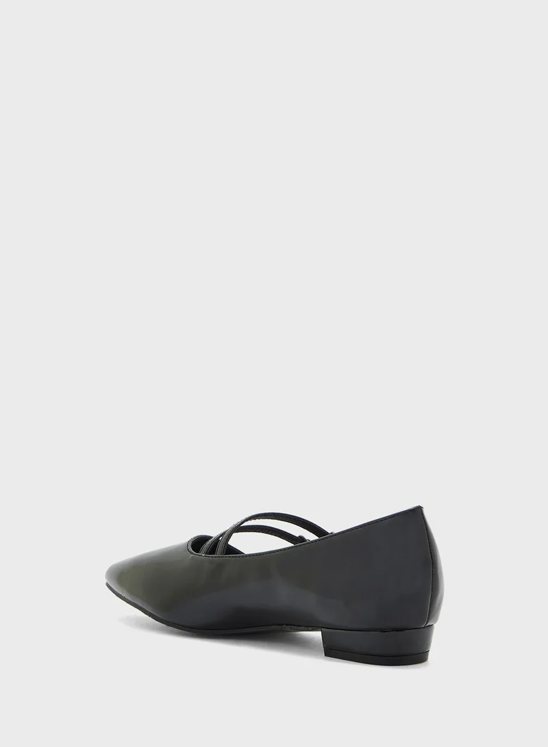 ELLA Pointy Toe Double Buckle Flat Shoe