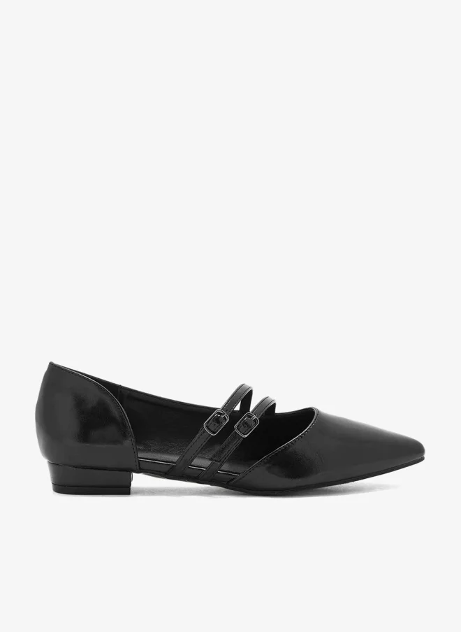ELLA Pointy Toe Double Buckle Flat Shoe