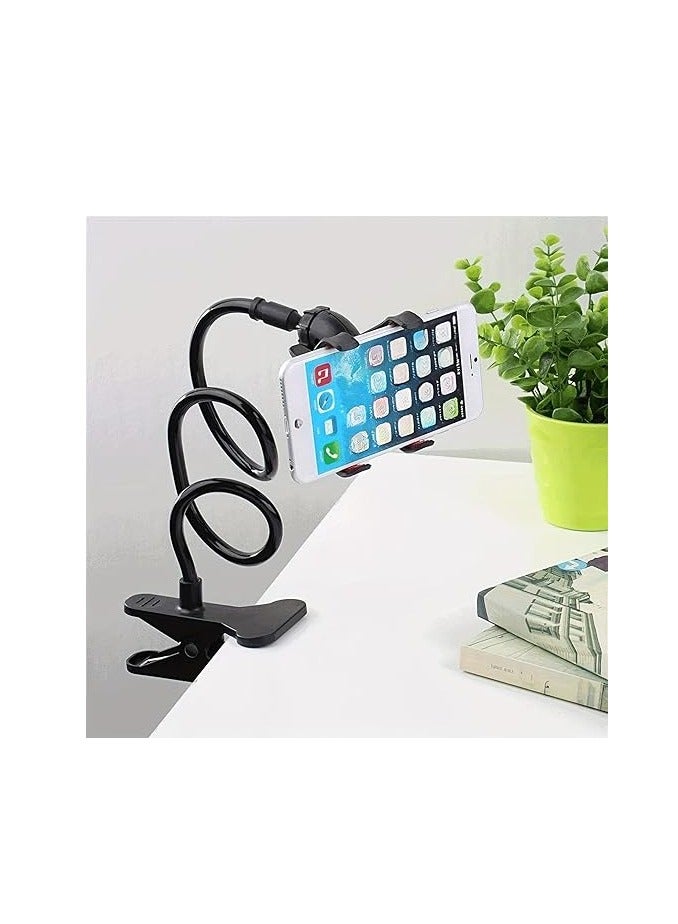 Promass Metal 360 Degree Flexible Portable Foldable -Lazy Stand Bracket Cell Phone Holder/Gooseneck Long Arm Clip Mobile Stand for Table Mobile Stand for Bed Office - Image 1