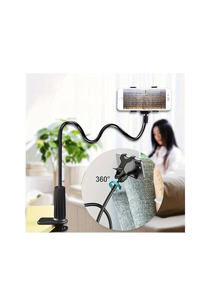 Promass Metal 360 Degree Flexible Portable Foldable -Lazy Stand Bracket Cell Phone Holder/Gooseneck Long Arm Clip Mobile Stand for Table Mobile Stand for Bed Office - Image 2