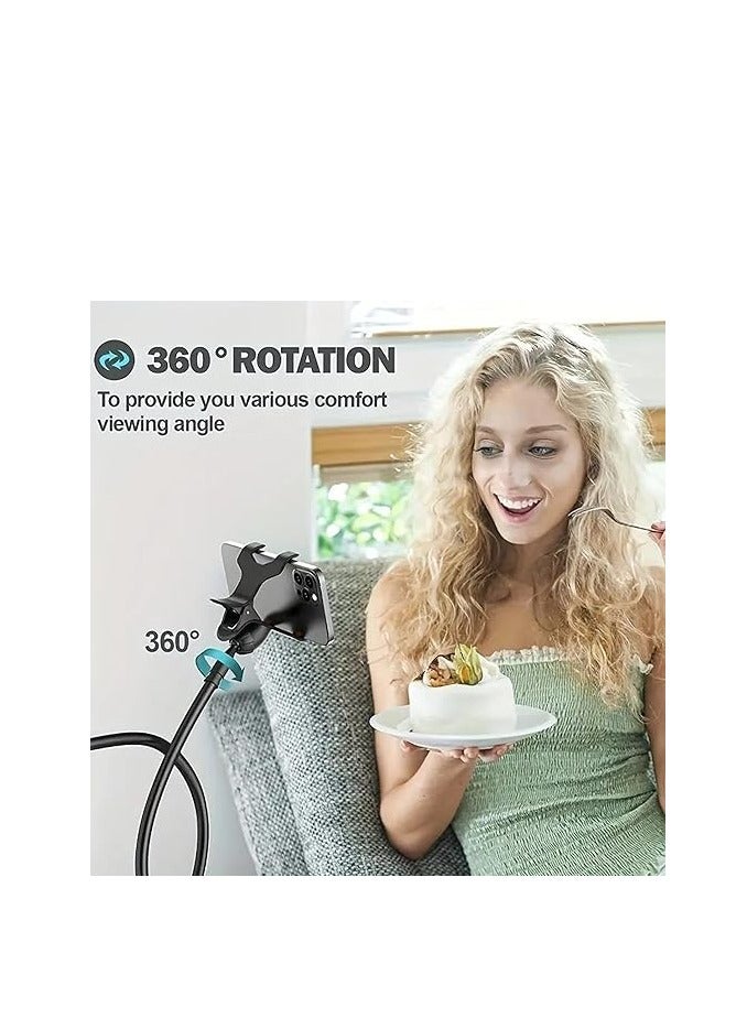 Promass Metal 360 Degree Flexible Portable Foldable -Lazy Stand Bracket Cell Phone Holder/Gooseneck Long Arm Clip Mobile Stand for Table Mobile Stand for Bed Office - Image 3
