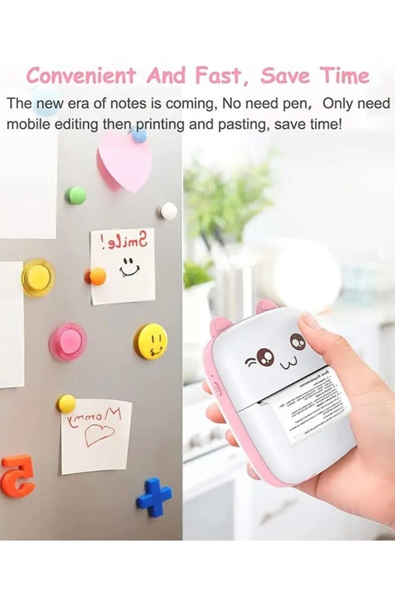 Portable Thermal Mini Printer, Wireless, Cartoon Design, USB Rechargeable, Compatible with iOS and Android - Image 2