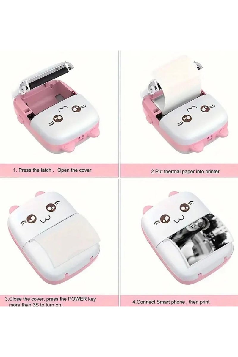 Portable Thermal Mini Printer, Wireless, Cartoon Design, USB Rechargeable, Compatible with iOS and Android - Image 3