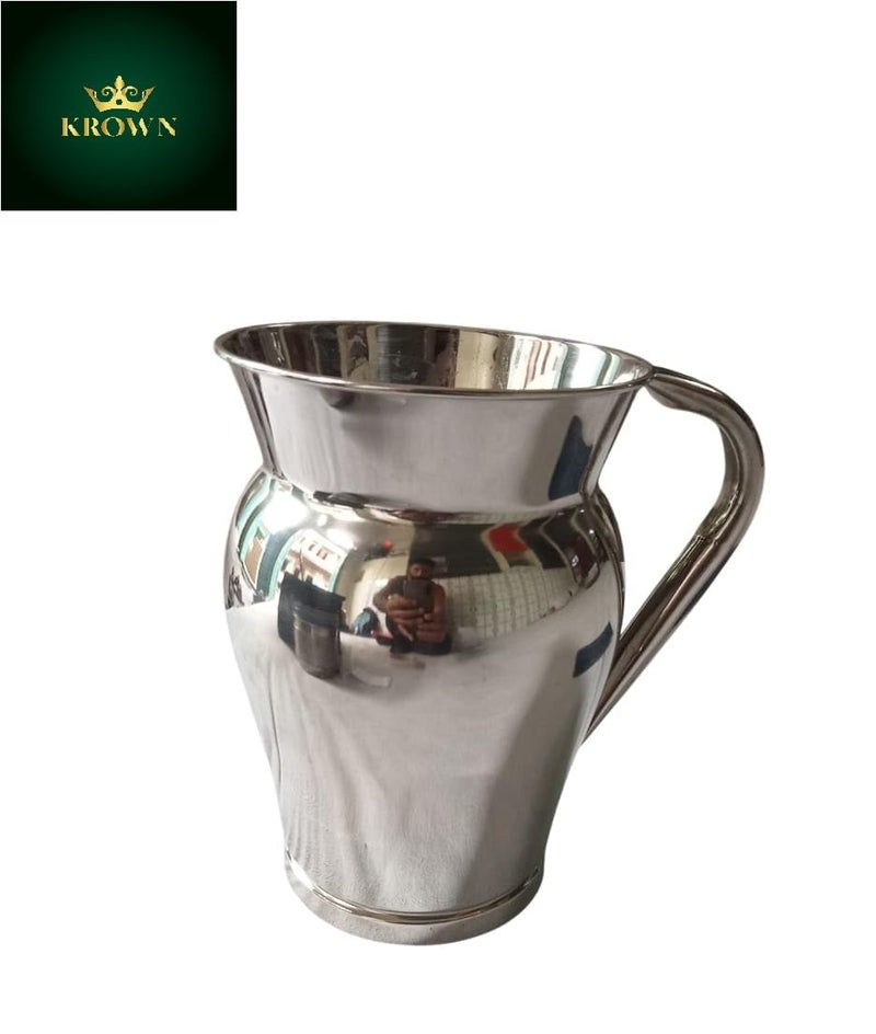 Krown كراون® إبريق / وعاء من الفولاذ المقاوم للصدأ بتشطيب لامع كلاسيكي سعة 2 لتر (420 جرام) مجموعة من 1 - Image 3