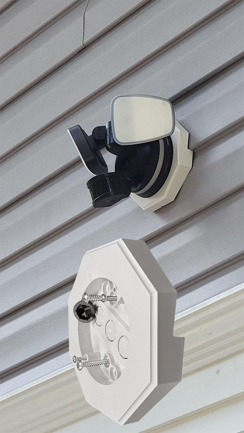 Imbaprice Imba-8141-1 White Pvc Vertical Siding Lamp Octagon Mounting Kit With Built-In Electrical Box For 1/2 Inch (0.5"") Outdoor Vertical Siding Lap 1-Pack - Image 3