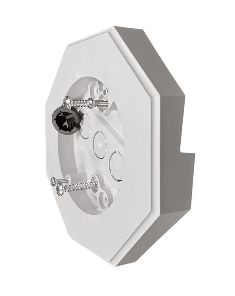 Imbaprice Imba-8141-1 White Pvc Vertical Siding Lamp Octagon Mounting Kit With Built-In Electrical Box For 1/2 Inch (0.5"") Outdoor Vertical Siding Lap 1-Pack - Image 1