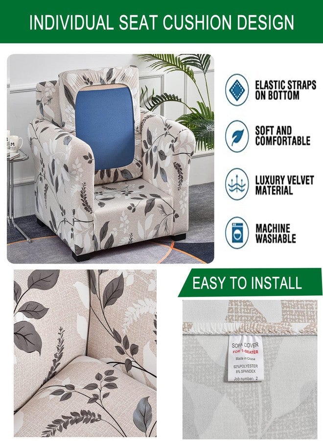CRFATOP 2 Piece Floral Soft Chair Covers for Dogs Stretch Armchair Cover Slipcovers for 1 Seater Chair Slip Cover Washable Sofa Furniture Covers with 1 Individual Cushion Covers,(Small,04) - Image 4