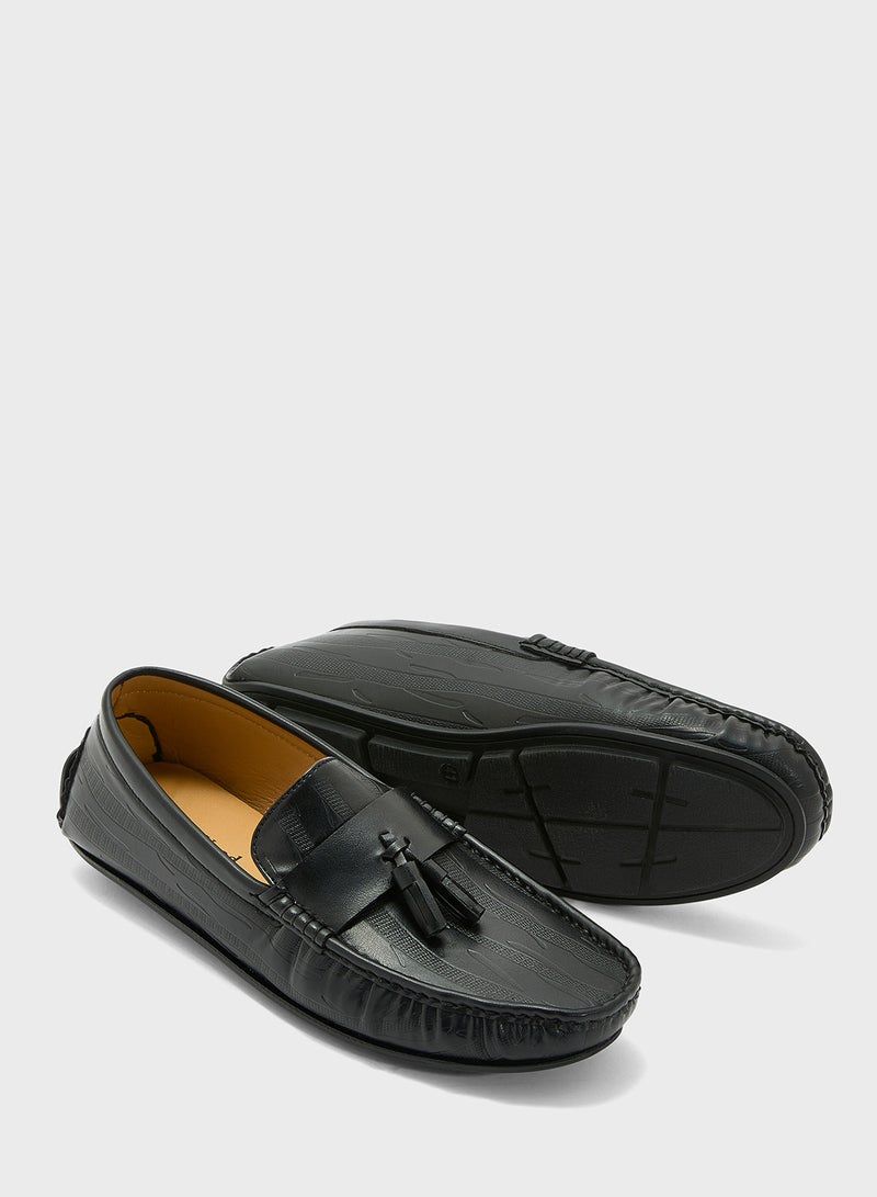 Robert Wood Tassel Detail Textuted Casual Loafers  - Image 3