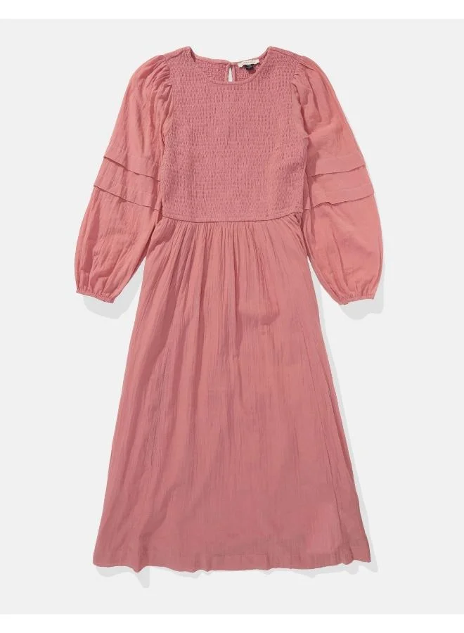 American Eagle Smocked Bodice Midi Dress