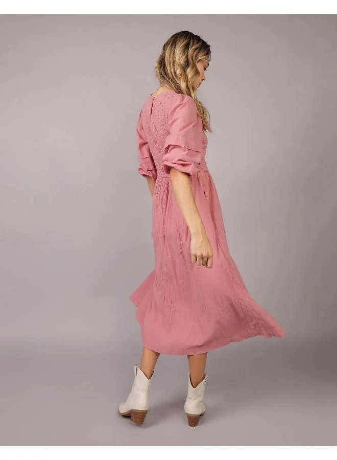 American Eagle Smocked Bodice Midi Dress