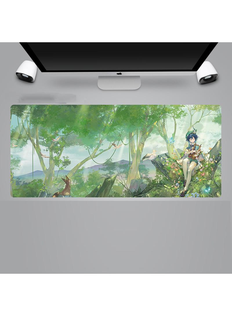 Loquat Genshin Anime Gaming Mouse Pad Extended Large Mat Desk Pad Stitched Edges Mousepad Long Mouse Pad And Non-Slip Rubber Base Mice Pad 900X400X4mm  - Image 1