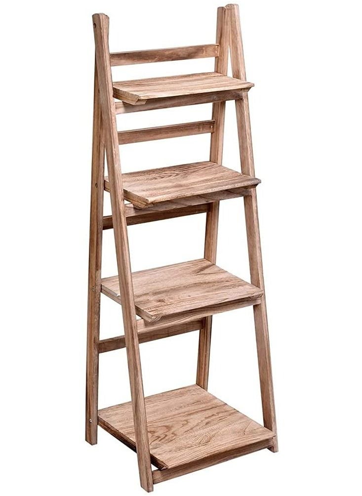 Maston - Wooden Flower Stand Foldable Four Layers Great for Displaying Potted Plants, Books Shelves, Flowers Rack,Home Indoor/Outdoor Decoration - Image 1