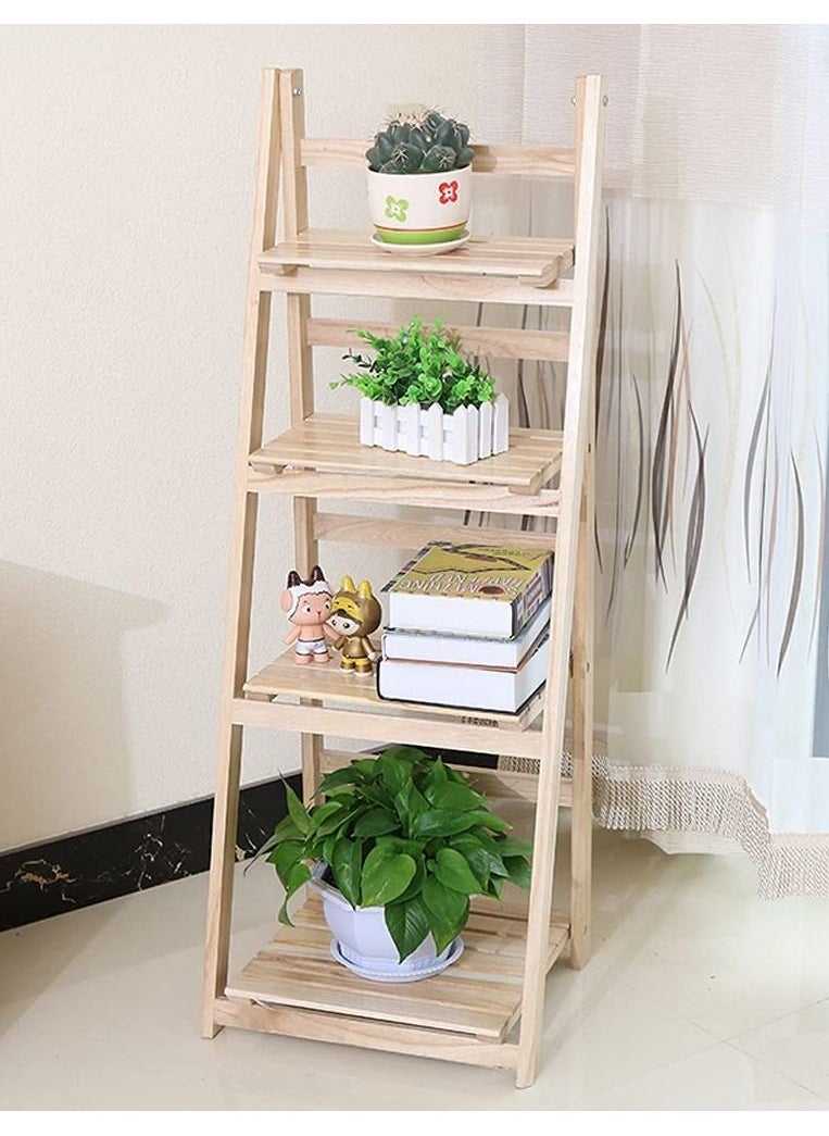 Maston - Wooden Flower Stand Foldable Four Layers Great for Displaying Potted Plants, Books Shelves, Flowers Rack,Home Indoor/Outdoor Decoration - Image 1