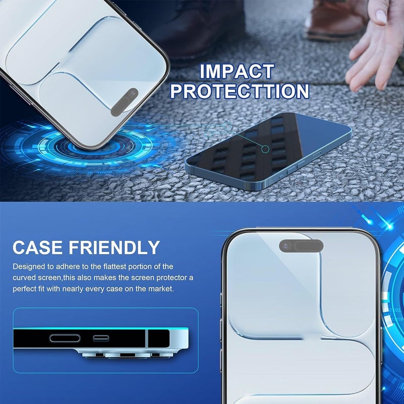 ImpactStrong 3-Pack Shatterproof Tempered Glass Screen Protector for iPhone 17 Air [Easy Installation Frame] [Bubble Free] [9H Hardness] [Full Coverage] Case Friendly, 6.6 Inch - Image 4