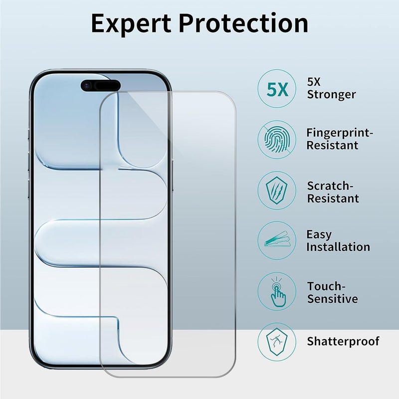 ImpactStrong 3-Pack Shatterproof Tempered Glass Screen Protector for iPhone 17 Air [Easy Installation Frame] [Bubble Free] [9H Hardness] [Full Coverage] Case Friendly, 6.6 Inch - Image 5