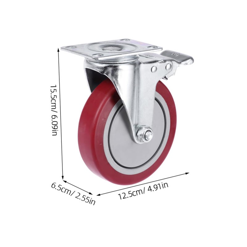 5 Inch Heavy Duty Caster Wheels 4pcs Silent Rolling Universal For Office Chairs - Image 3