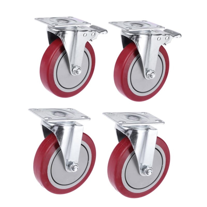 5 Inch Heavy Duty Caster Wheels 4pcs Silent Rolling Universal For Office Chairs - Image 2
