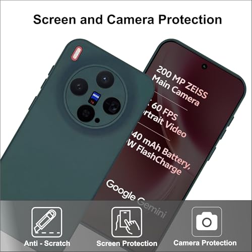 SBMS Silicone Back Cover Case for Vivo X300 5G | Soft Micro-Fibre Lining Inside | Camera Protection Bump | Shockproof Back Cover Case for Vivo X300 5G (Candy Cloth_Green) - Image 2