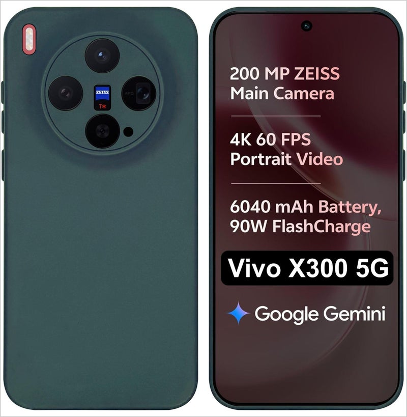 SBMS Silicone Back Cover Case for Vivo X300 5G | Soft Micro-Fibre Lining Inside | Camera Protection Bump | Shockproof Back Cover Case for Vivo X300 5G (Candy Cloth_Green) - Image 1