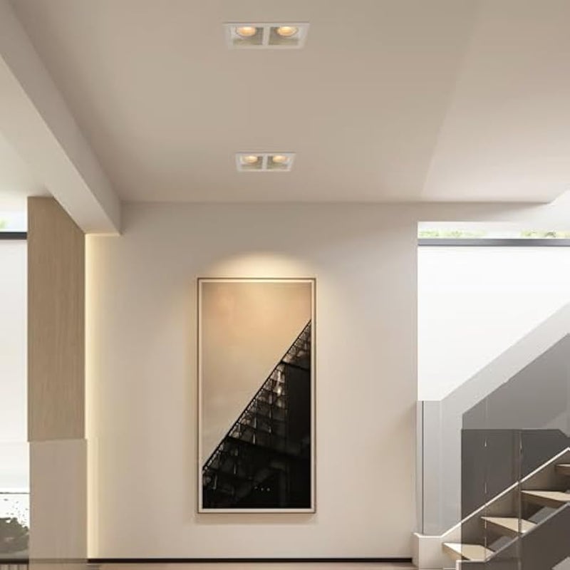 V.nice Two adjustable recessed ceiling spotlights, GU5.3 lamp holder, 30° tilt, bulbs not included, suitable for kitchen and living room. - Image 4