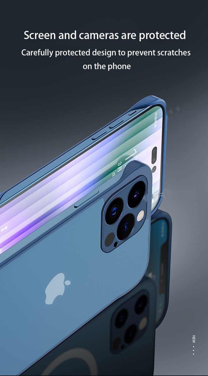 REALCASE Designed for iPhone 14 Pro Max Back Cover Case | Stylish Frameless Matte Hard Skin | Soft TPU Shock Proof Bumper Back Cover Case for iPhone 14 Pro Max (Blue) - Image 5