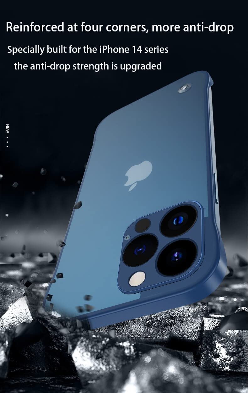 REALCASE Designed for iPhone 14 Pro Max Back Cover Case | Stylish Frameless Matte Hard Skin | Soft TPU Shock Proof Bumper Back Cover Case for iPhone 14 Pro Max (Blue) - Image 4
