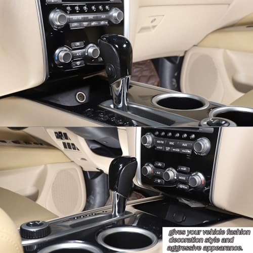 Lcojicep ABS Car Gear Shift Knob Cover Compatible with Nissan Pathfinder 2013-2018 Gear Head Cover Gear Handle Head Gear Lever Protective Shel (Shift knob Head Patch，Piano Black) - Image 5