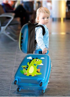 Jorunb Kids Carry On Luggage Set, Hard Shell Travel Luggage W/Backpack, Hard side Rolling Suitcase W/Spinner Wheels, Kids Suitcases With Wheels for Boys Girls Toddlers Children (Blue)  - Image 5
