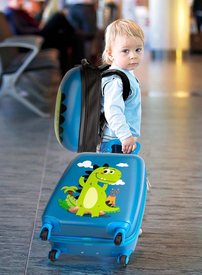 Jorunb Kids Carry On Luggage Set, Hard Shell Travel Luggage W/Backpack, Hard side Rolling Suitcase W/Spinner Wheels, Kids Suitcases With Wheels for Boys Girls Toddlers Children (Blue)  - Image 5