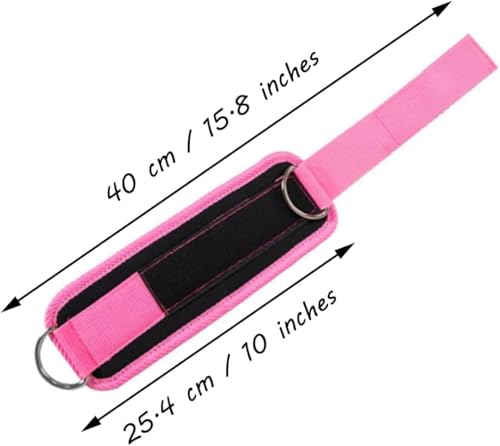 EastyGold Ankle Strap Ankle Resistance Band Wrist Cuff Padded Strap Adjustable Fitness Glute Kickback DRing for Cable Machine Gym Foot Leg Training Brace Support 1 Pack pink - Image 3