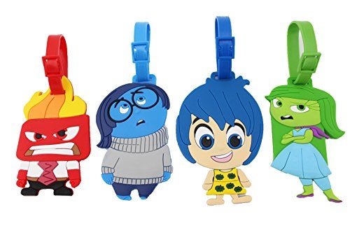 Finex 4pcs Set Movie Emotions Travel Luggage ID Tag for Bags Suitcases Joy Sadness Anger Disgust - Image 4