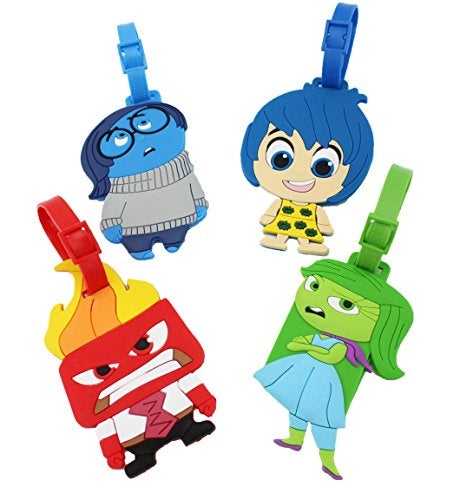 Finex 4pcs Set Movie Emotions Travel Luggage ID Tag for Bags Suitcases Joy Sadness Anger Disgust - Image 1