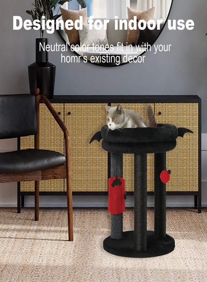 ميكول شجرة قطط صغيرة 4 في 1 من ميكول، عمود خدش مع سرير ناعم، سجادة من السيزال، أعمدة من الجوت مع ثلاث كرات معلقة وفرشاة تدليك للقطط والقطط الصغيرة المنزلية - Image 5