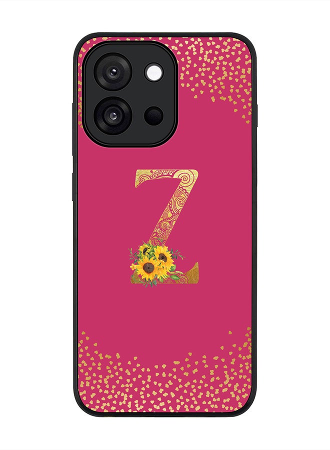 Stylizedd For OnePlus 13s / 13T Case,Slim fit Camera Protection, Shockproof Thin Phone cover  - Custom Floral Monogram - Z ( Deep Pink )