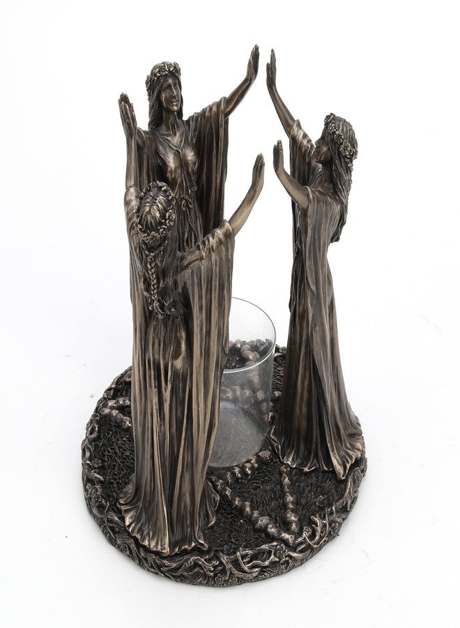 فيرونيز ديزاين حامل شموع بتصميم فيرونيز، مستوحى من طقوس ويكا الثلاثية، مصنوع من الراتنج المصبوب على البارد، بلمسة نهائية برونزية عتيقة. - Image 5