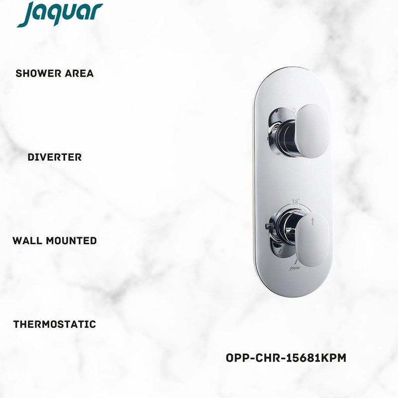 JAQUAR Opal Prime Series Normal Flow Concealed Fitting 2 Way Diverter Chrome OPPCHR15681KPM Wall Mounted Knob Selector No Button Compatible inWall Part ALD681 is Sold Separately - Image 2