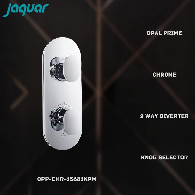 JAQUAR Opal Prime Series Normal Flow Concealed Fitting 2 Way Diverter Chrome OPPCHR15681KPM Wall Mounted Knob Selector No Button Compatible inWall Part ALD681 is Sold Separately - Image 3