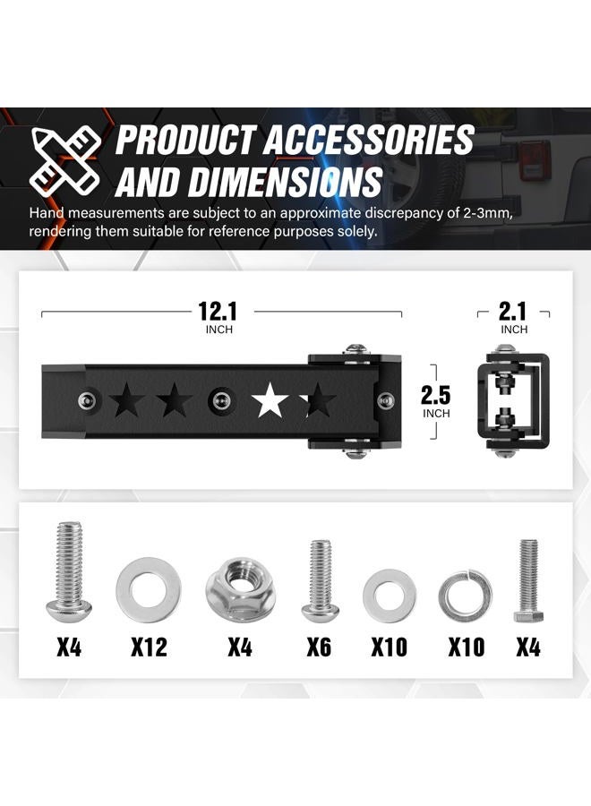 YZONA Steel Heavy Duty Reinforc Tailgate Hinge Set forJeep Wrangler JK 2007-2018 - Image 3