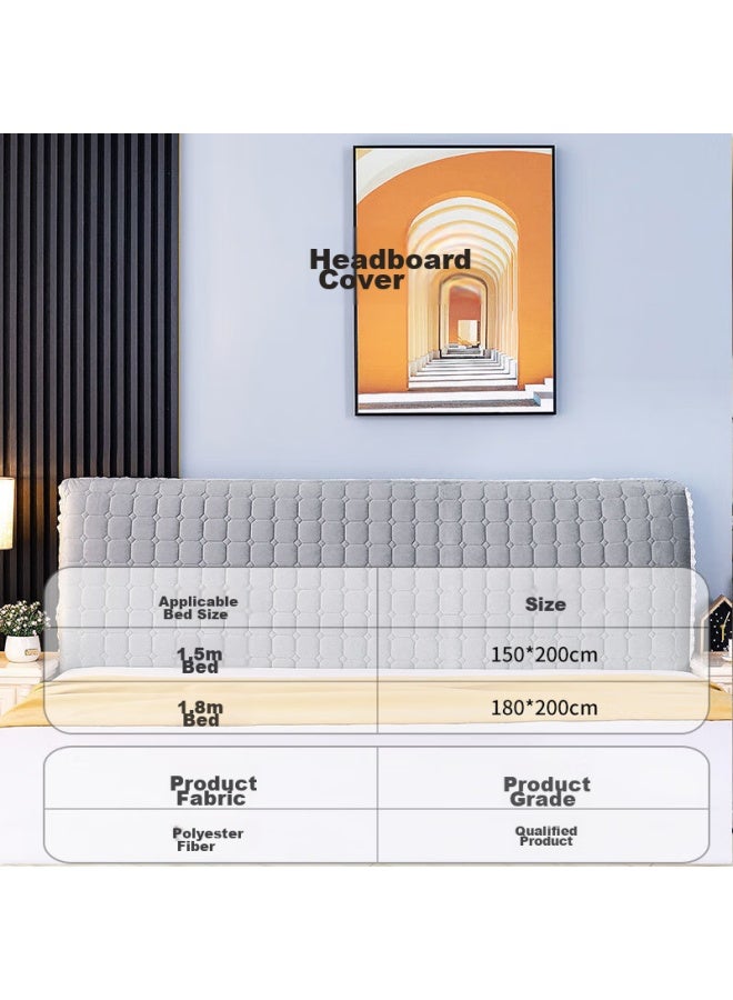 Avivi Aiwei Bed Headboard Protector Cover, Soft Dust-proof Cover For All Bed Types, High-end Light Gray, For 1.8m Bed - Image 1