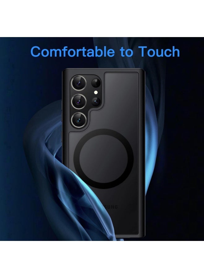 Magnetic Case for Samsung Galaxy S23 Ultra 5G 6.8-Inch, Compatible with MagSafe, Translucent Matte Back Shockproof Phone Cover (Black) - Image 2