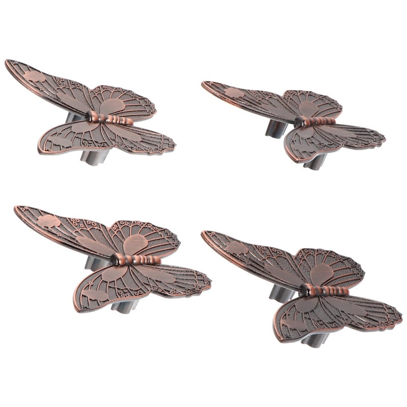 Vintage Butterfly Pull Handles Cabinet Knobs Zinc Alloy Red Bronze 32mm Hole Spacing - Image 2
