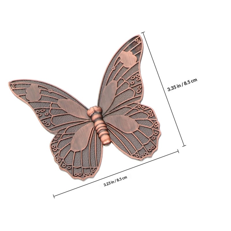Vintage Butterfly Pull Handles Cabinet Knobs Zinc Alloy Red Bronze 32mm Hole Spacing - Image 3